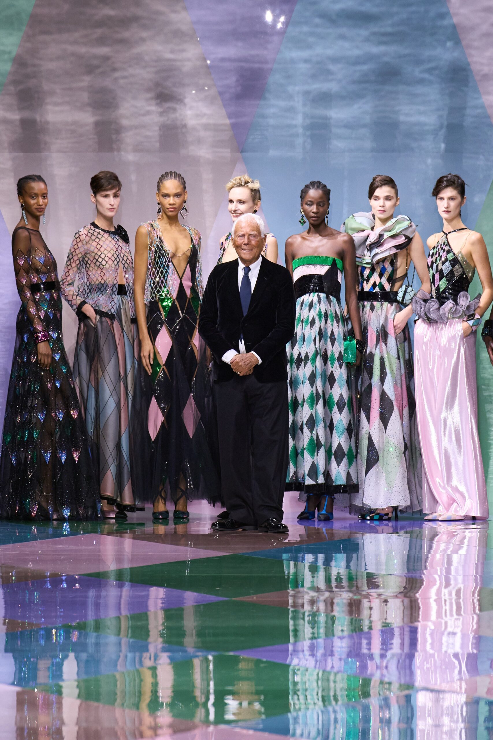 varied gowns in black and pink