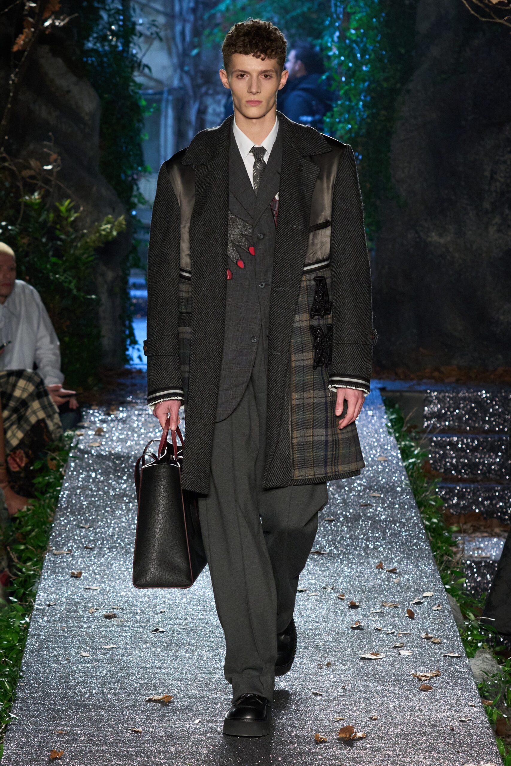 black gray wool coat and suit