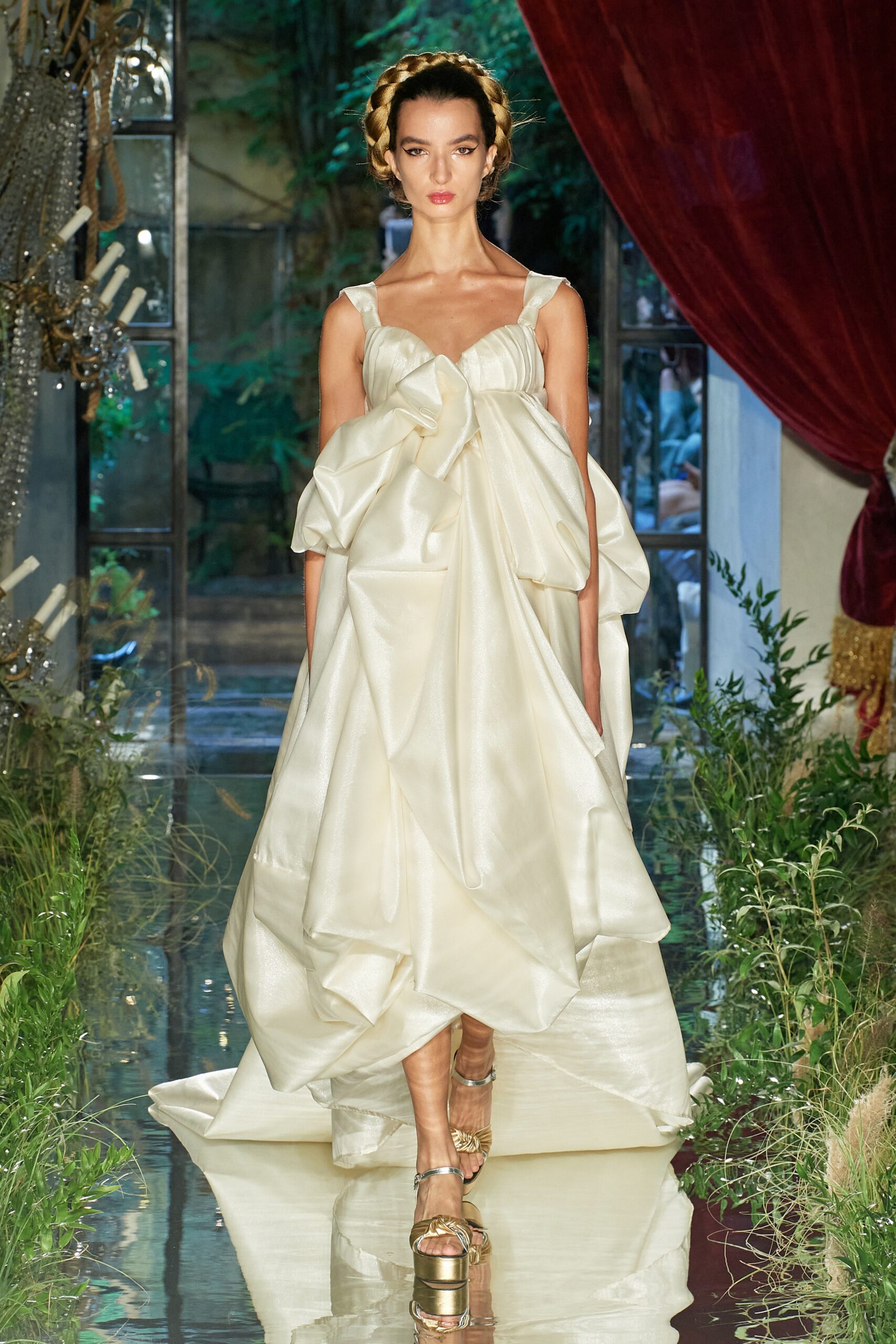 white silk relaxed midi dress