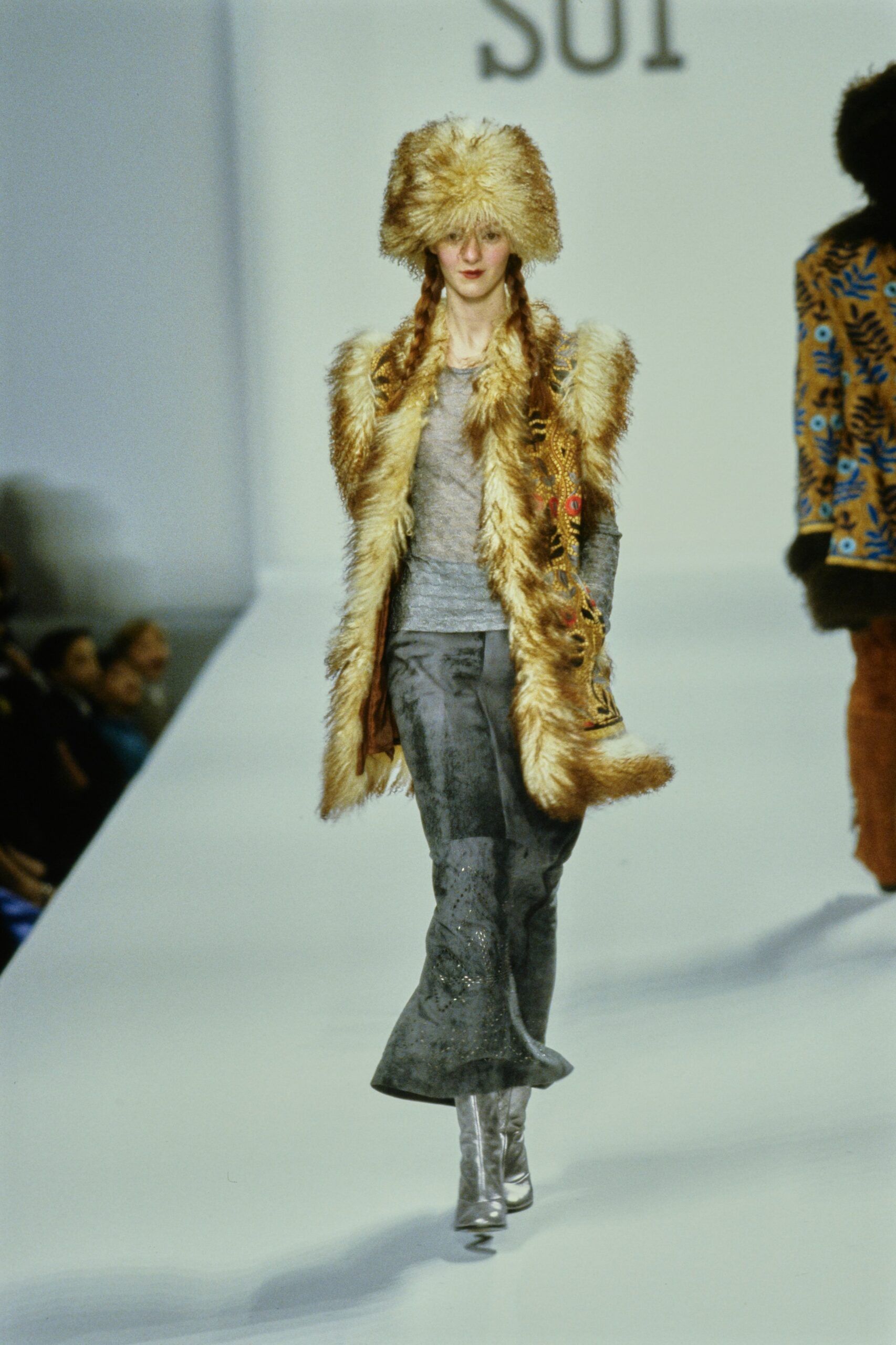 brown fur relaxed layered coat