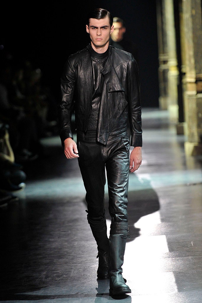 black leather boots