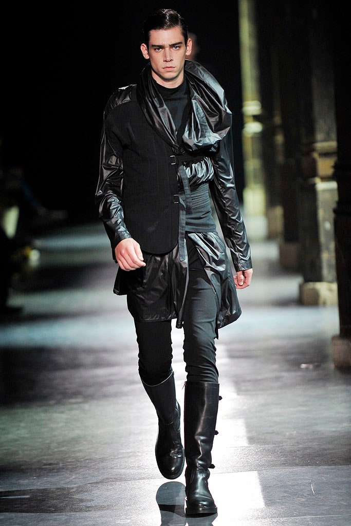 black leather boots