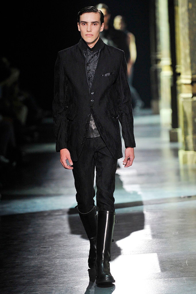 black leather boots