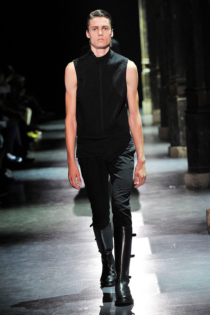 black leather boots