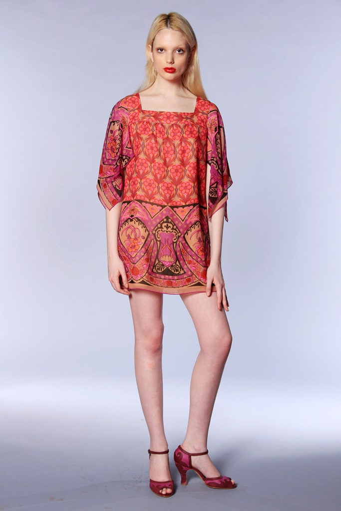 pink printed relaxed dress