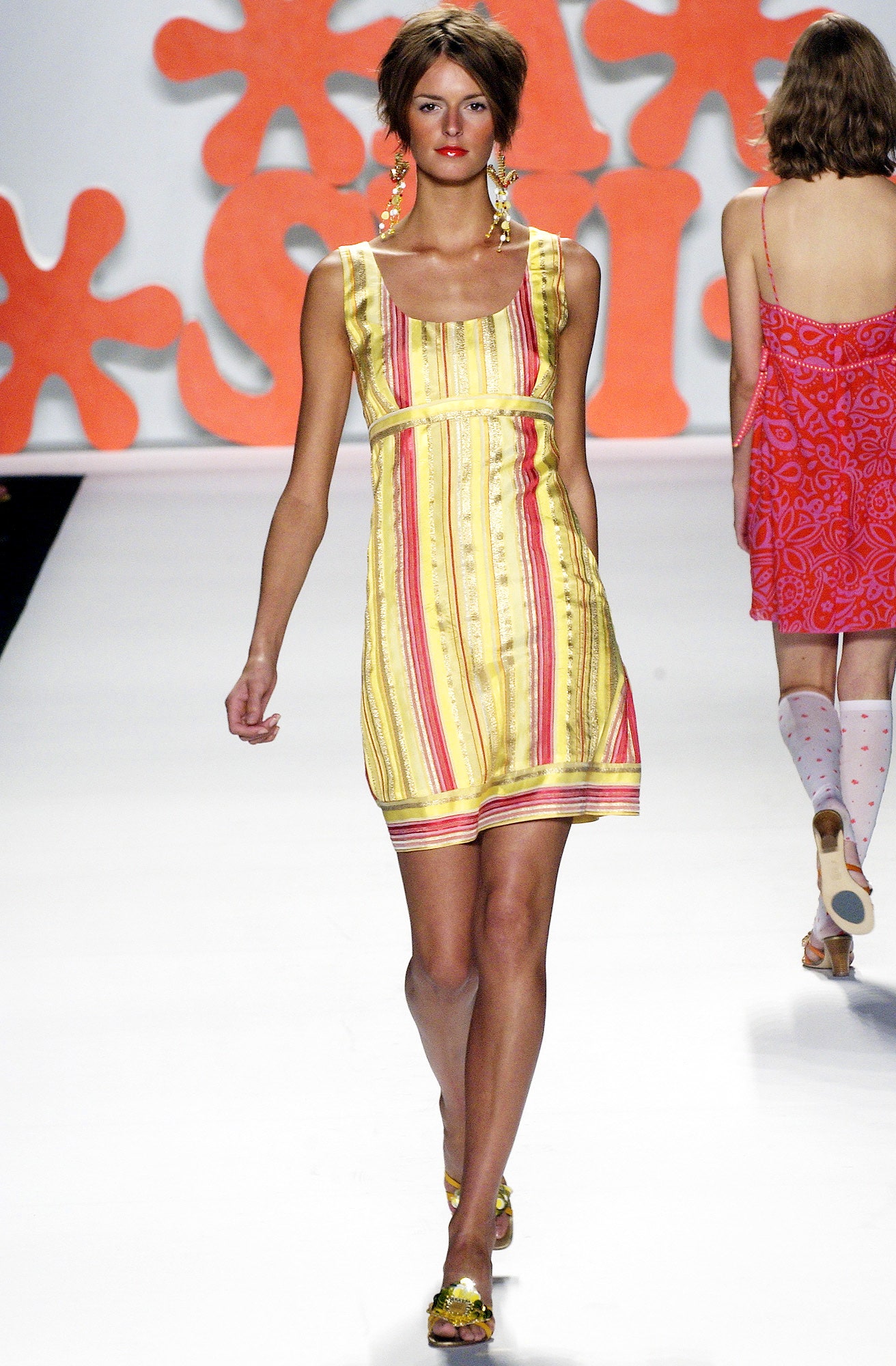 fitted yellow striped dress