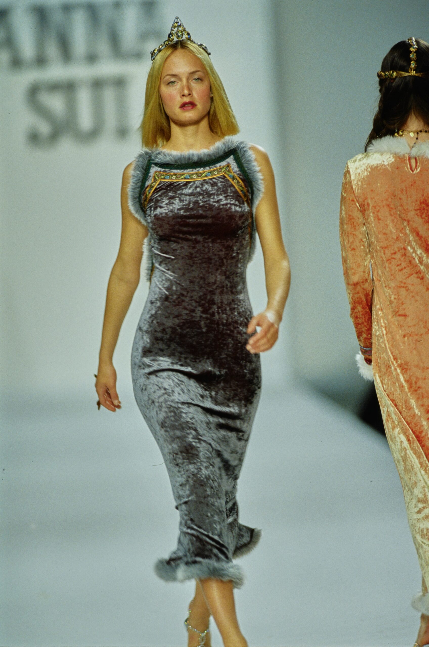 fitted gray velvet dress