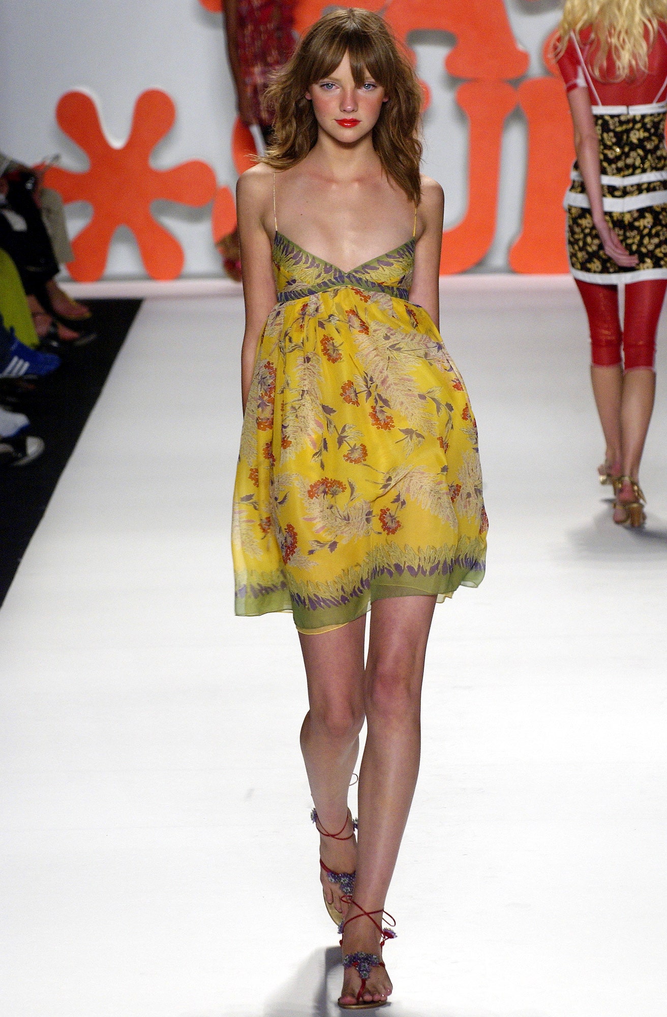 yellow floral sleeveless dress