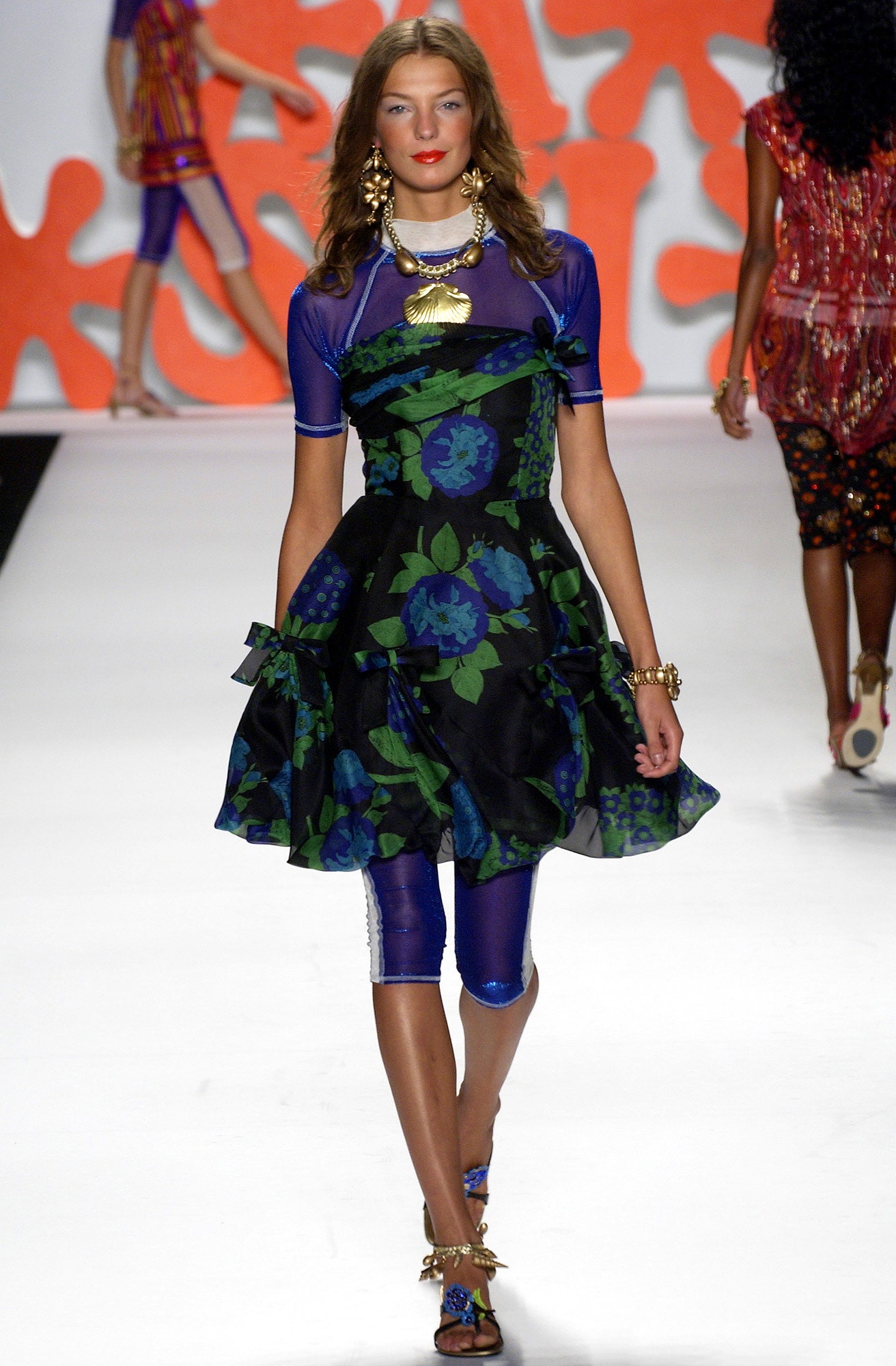 blue green printed mini dress
