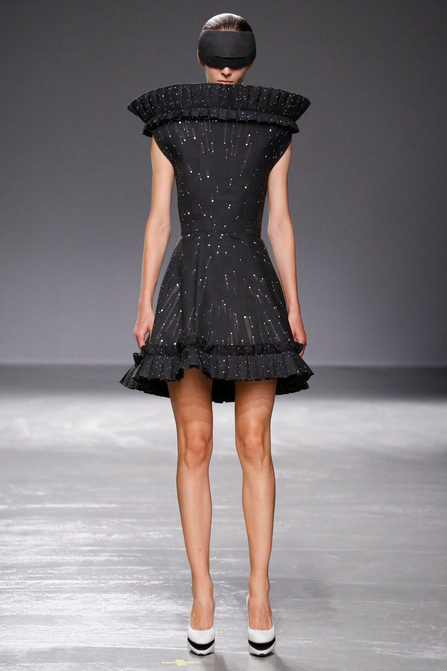 black silk sleeveless mini dress