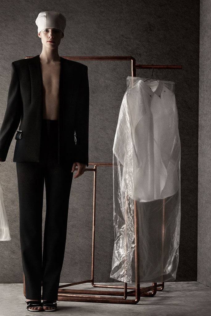 black structured open-front blazer