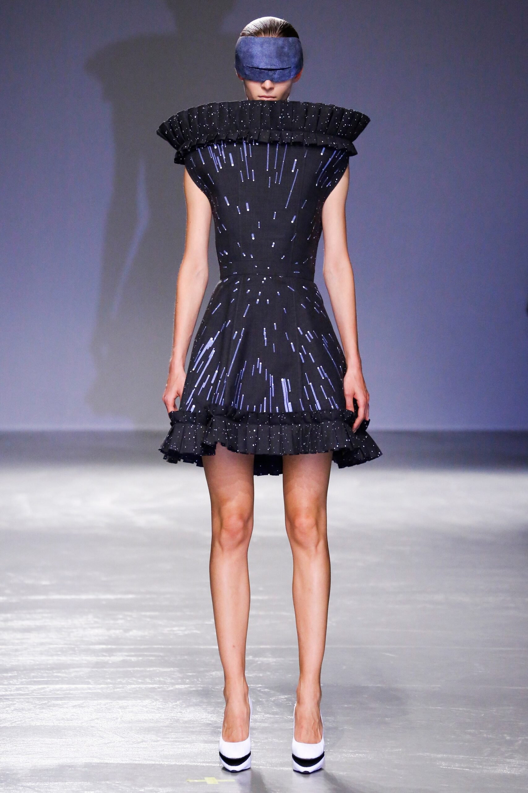 black silk sleeveless mini dress