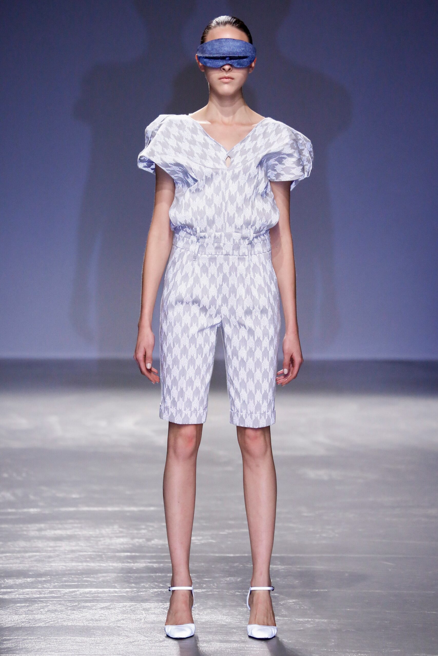 white gray pleated romper