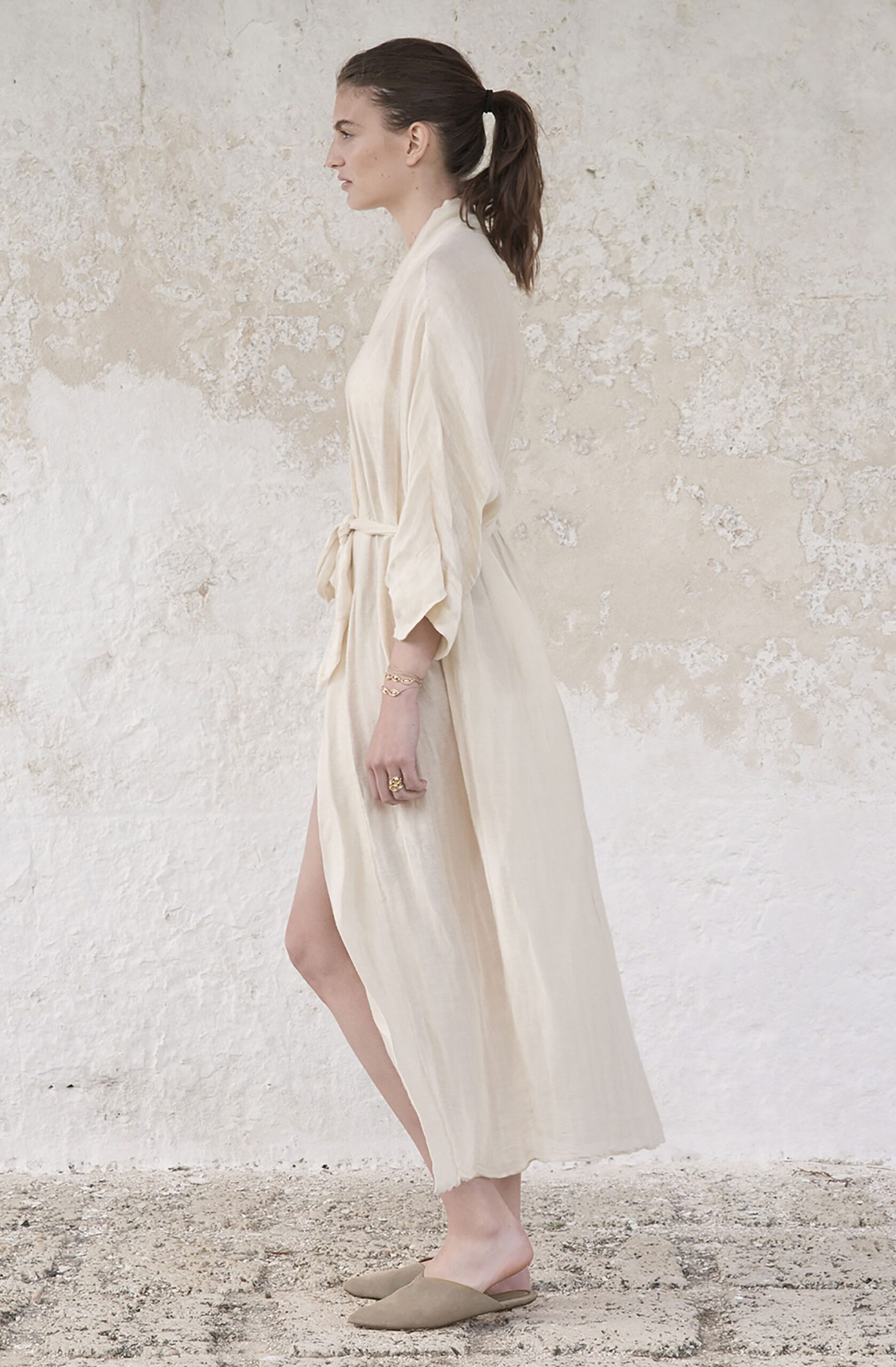 beige linen relaxed maxi dress