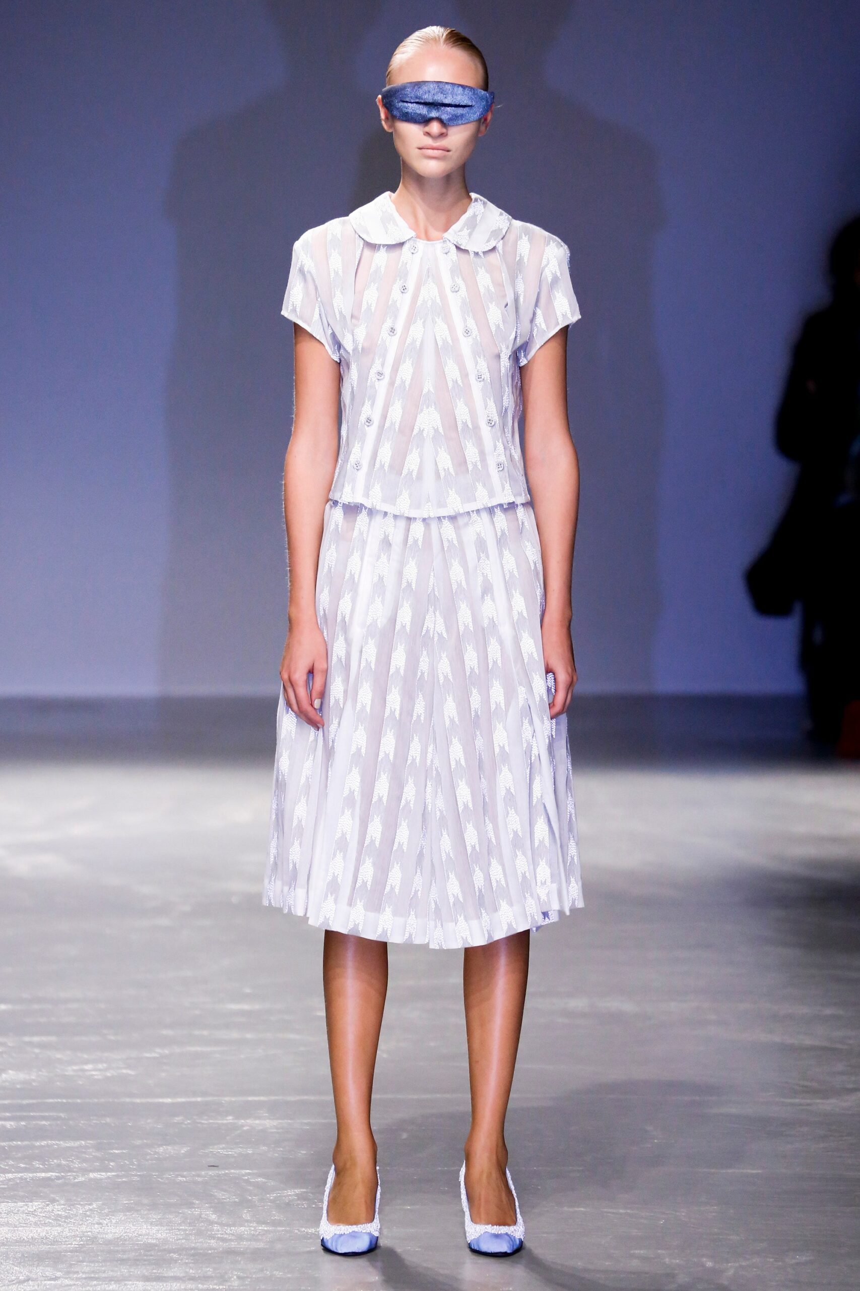 white pleated midi dress