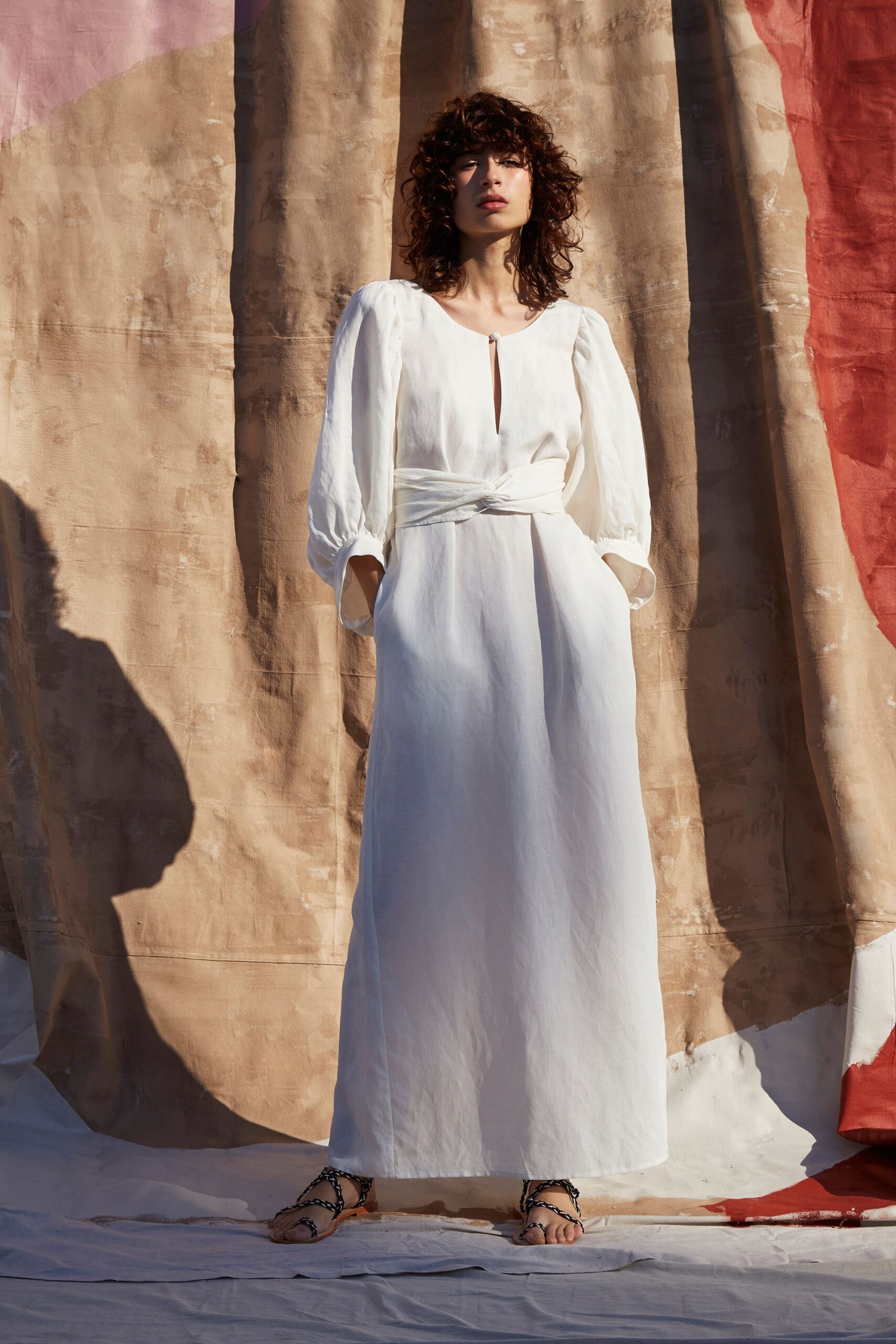 white relaxed maxi dress