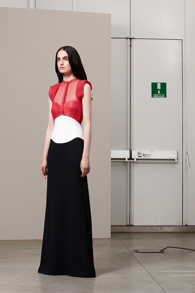 color-blocked maxi dress