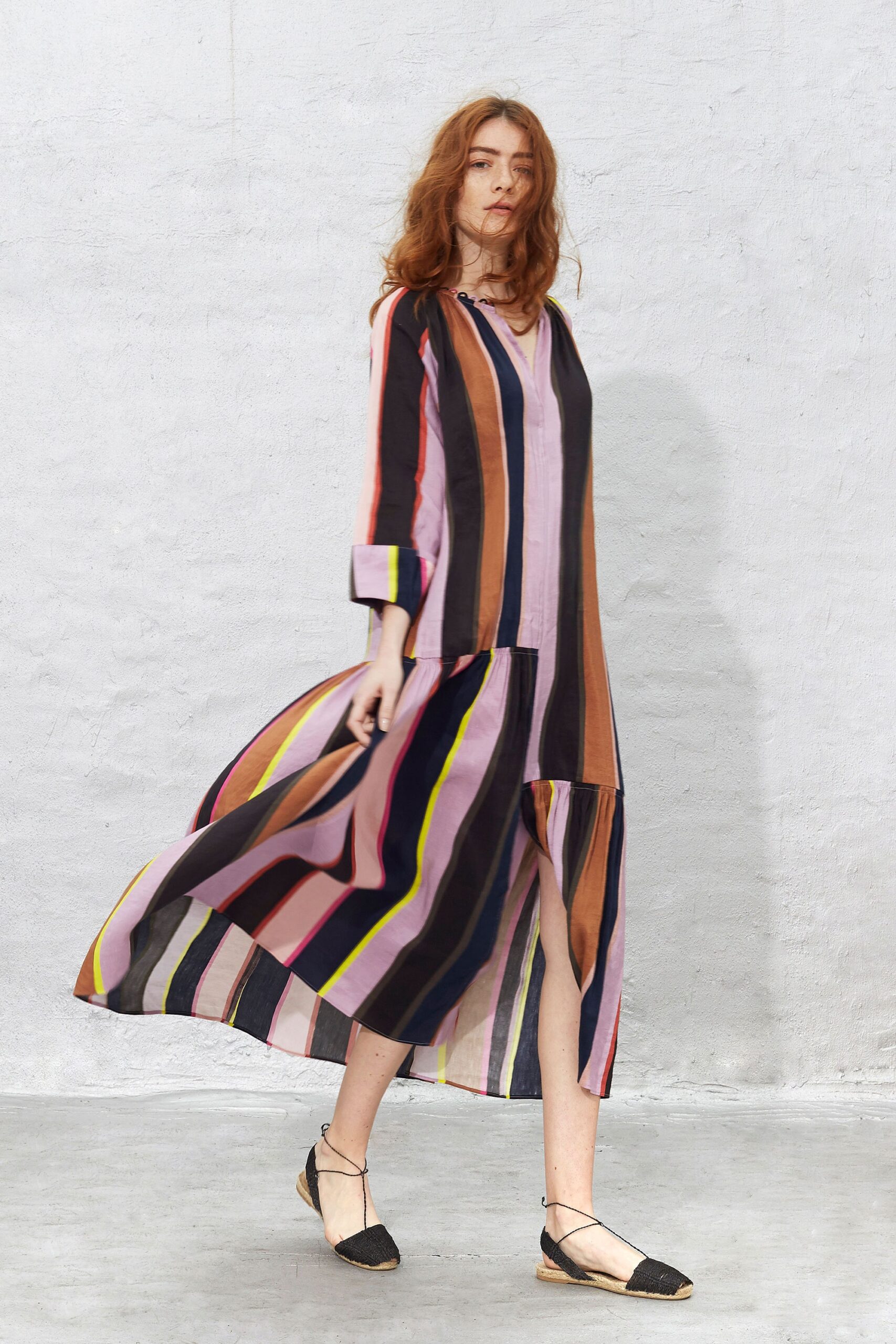 striped midi dress