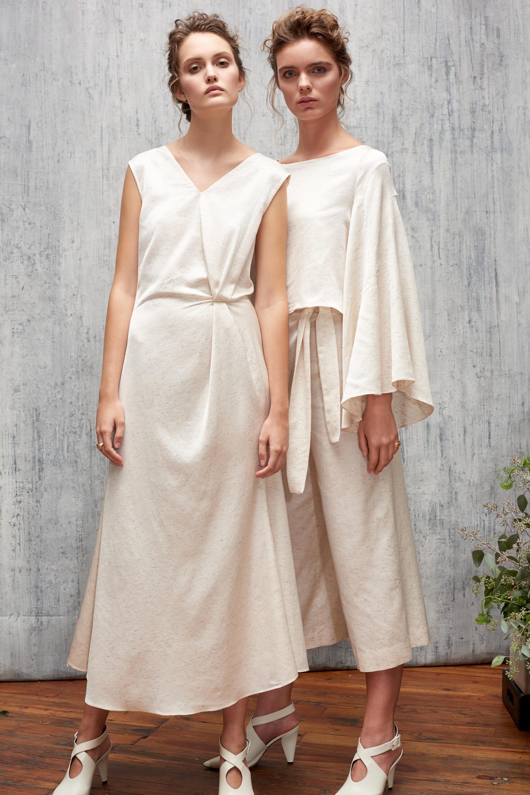 ivory cotton relaxed wide-leg pants