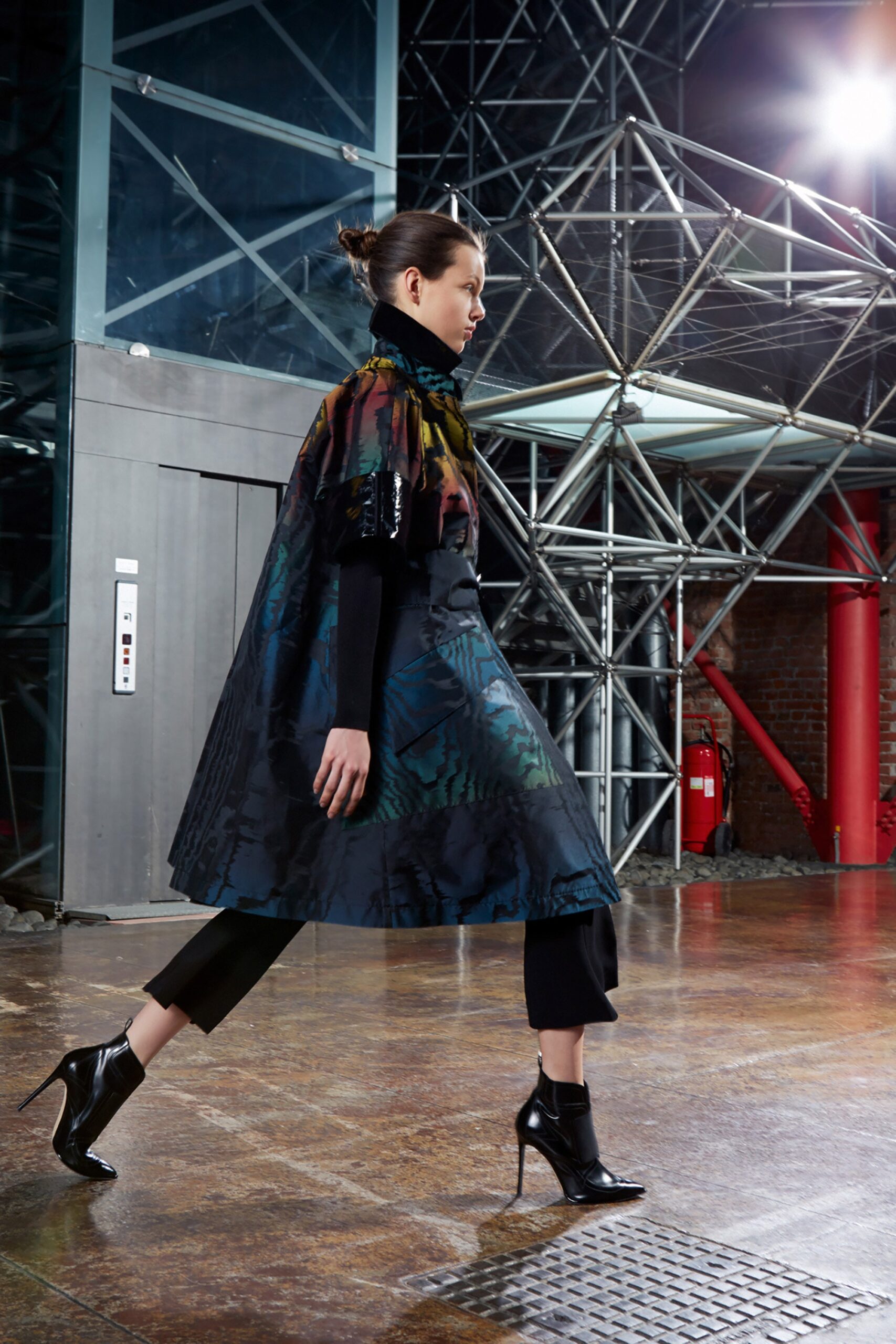 multi-colored silk cape
