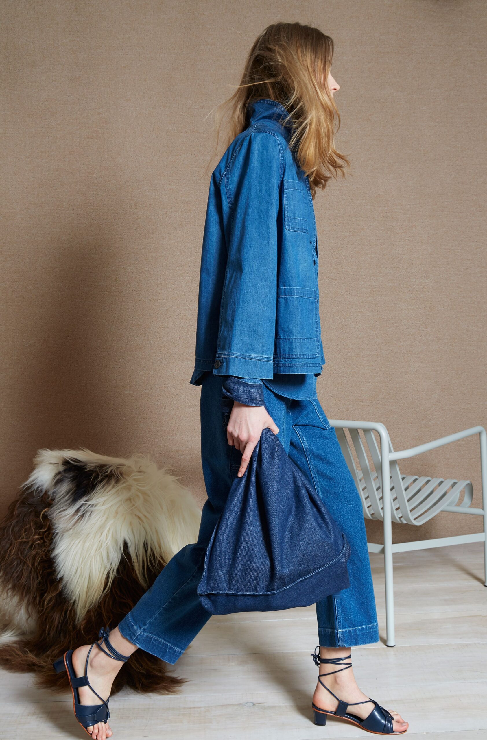 blue denim jacket and pants