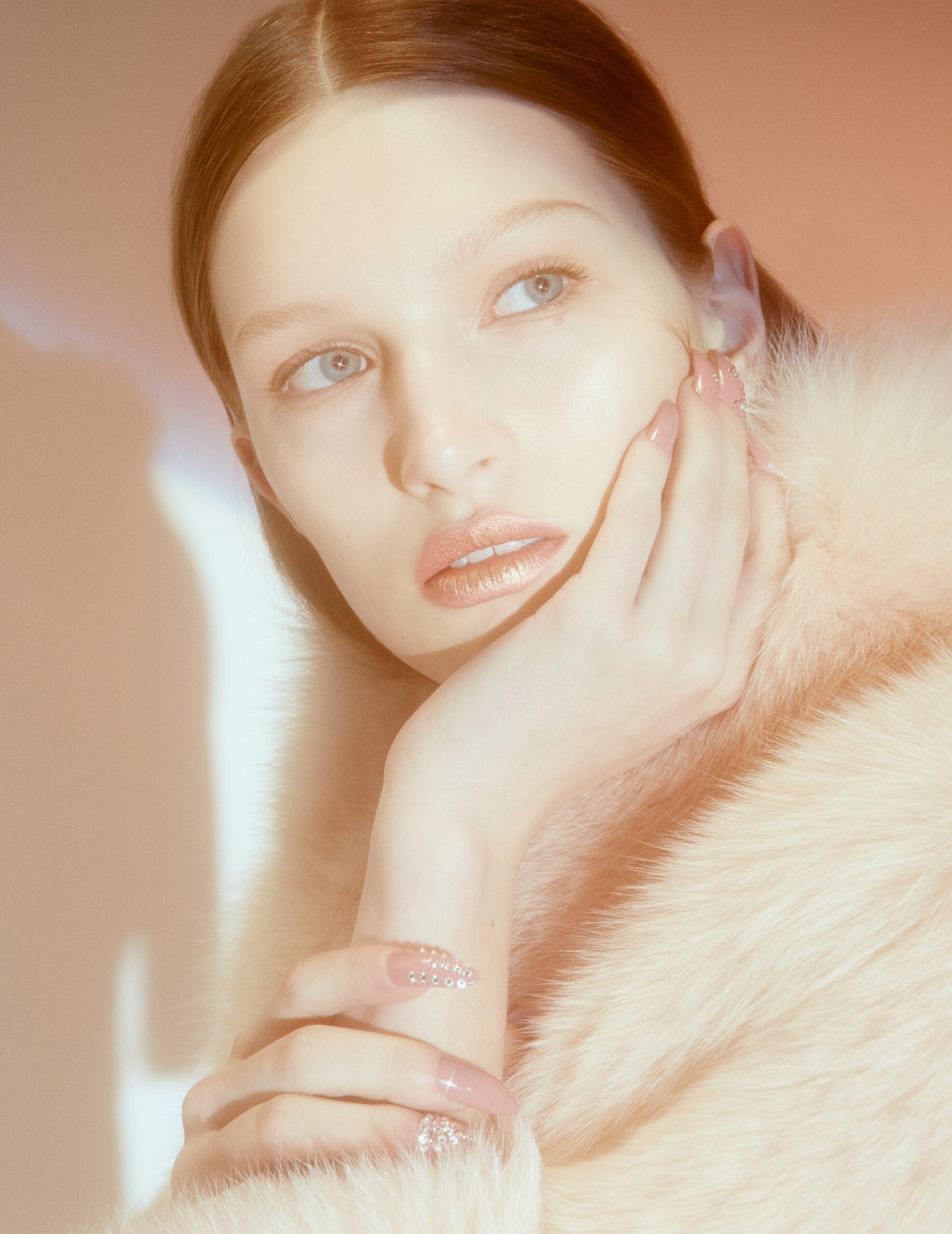 pink faux-fur relaxed coat