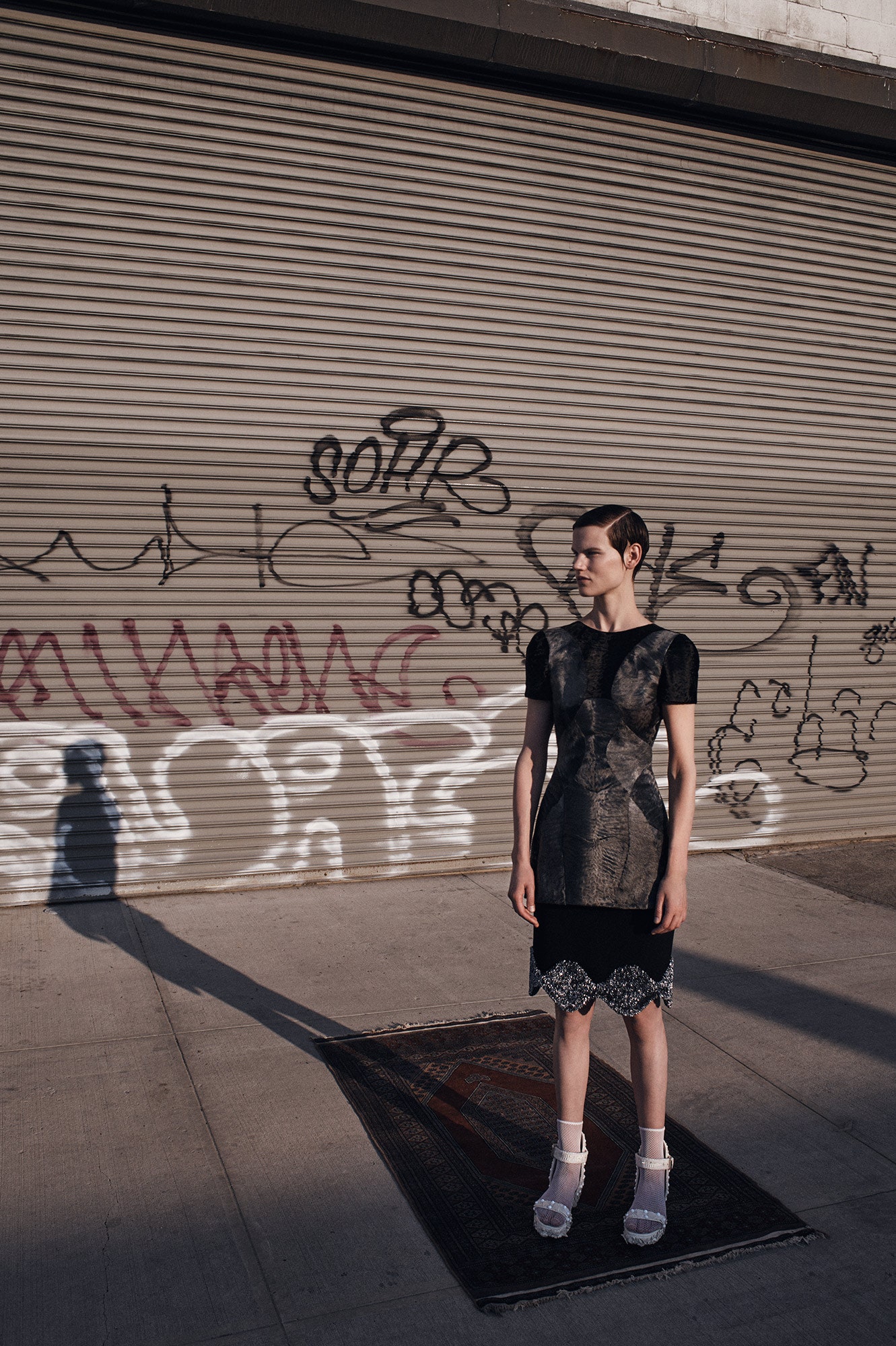 black silk fitted mini dress