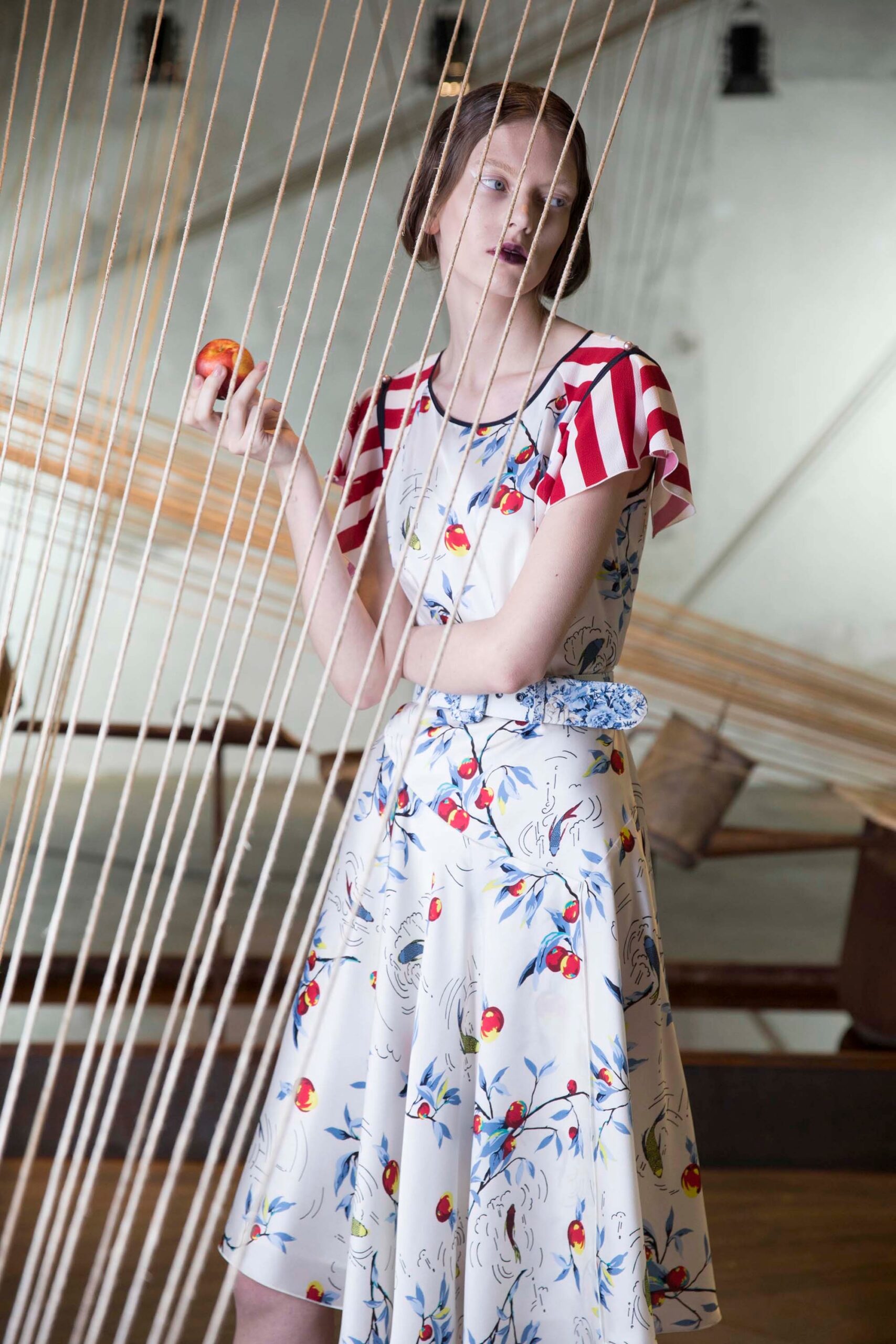flared printed midi dress