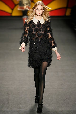 black ruffled sheer dress