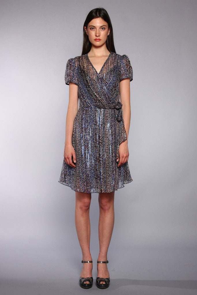 multi-colored silk short dress