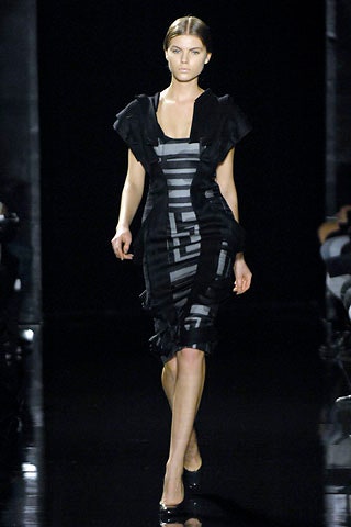 black silk fitted dress