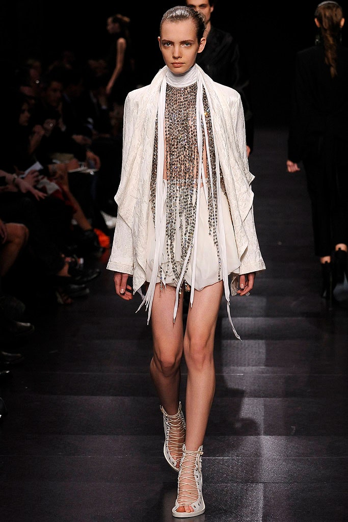 white embellished mini dress with cape