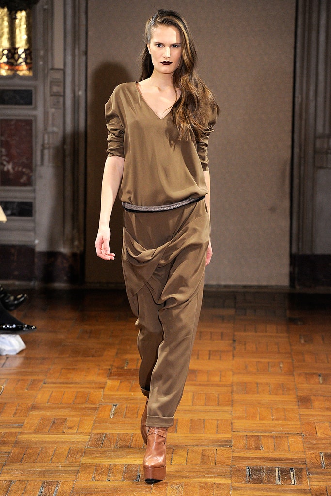 brown relaxed midi dress