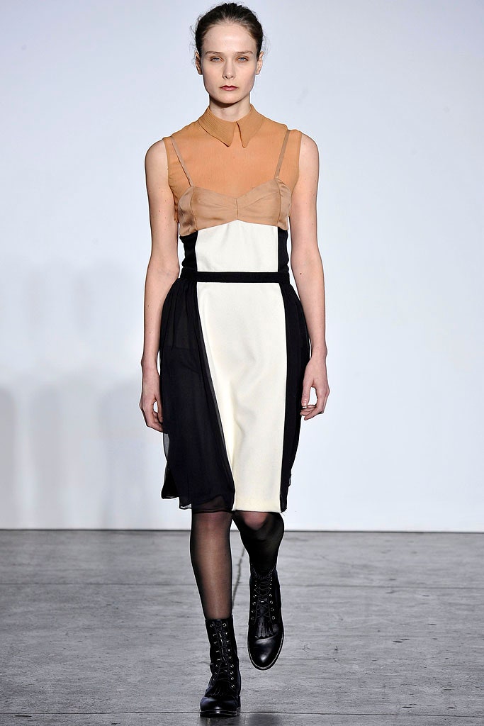 color-blocked midi dress