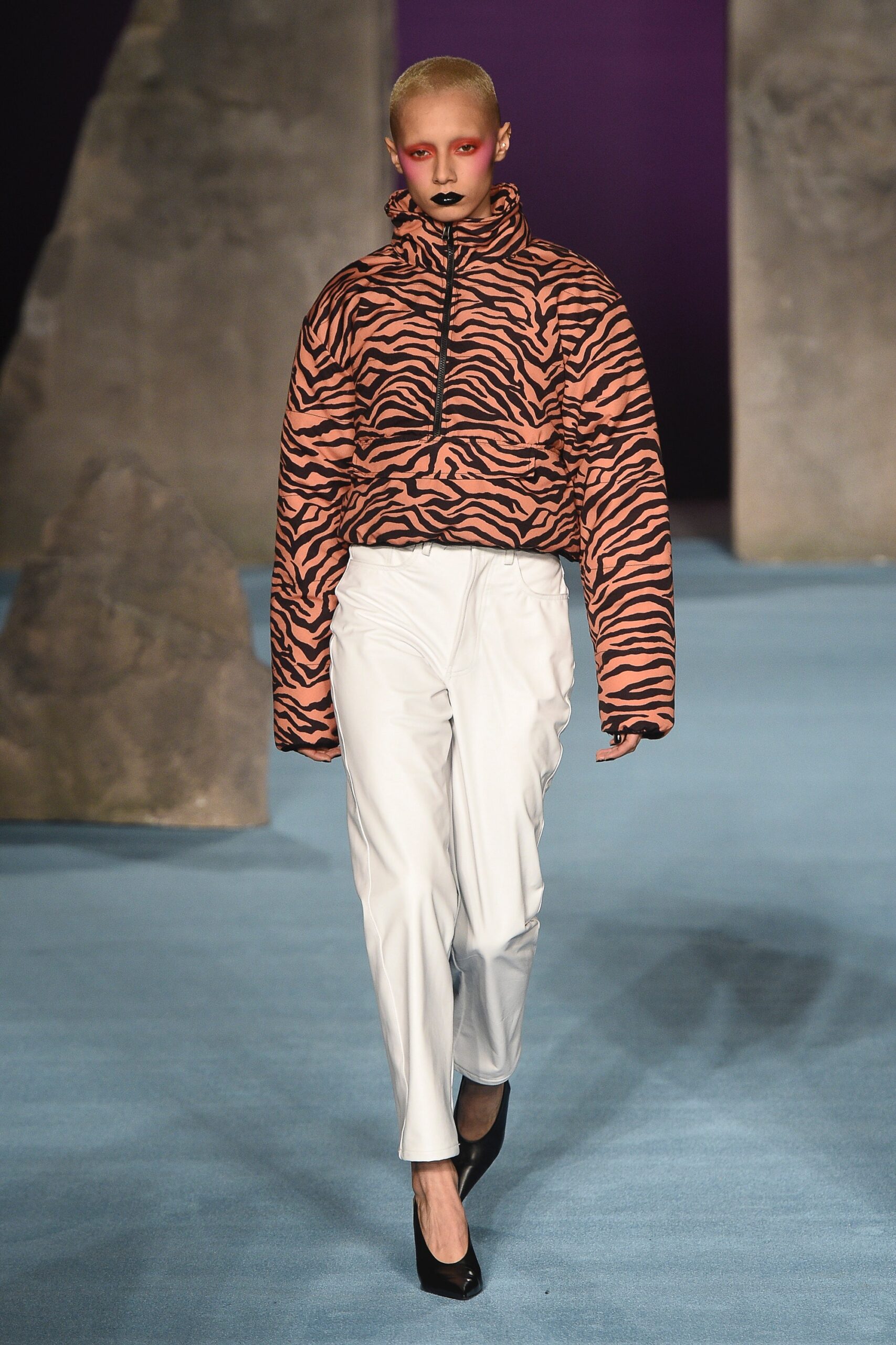 orange and black animal-print jacket