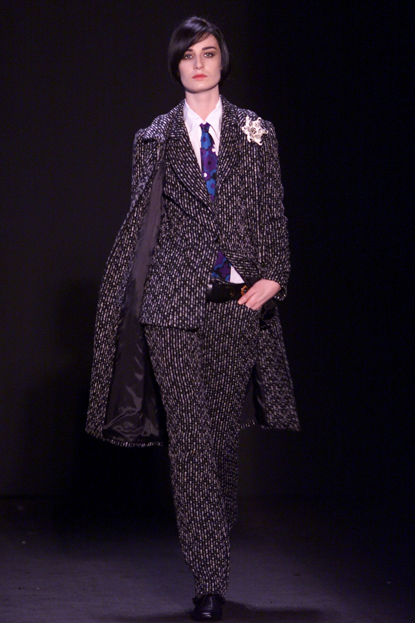 black and white tailored suit