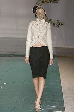 white fitted top and black pencil skirt