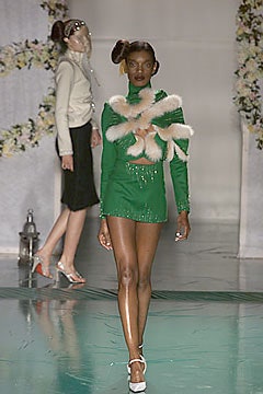 green silk long-sleeve high-neck fitted embellished tiered dress