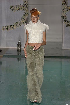 white faux-fur sleeveless high-neck fitted cropped top