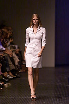 white fitted shirt-dress
