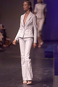white tailored suit with flared pants