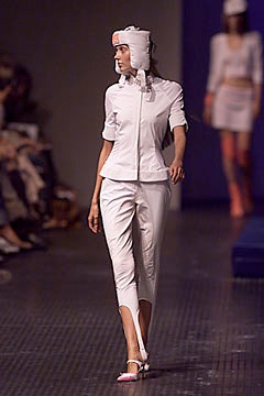 fitted white top and pants