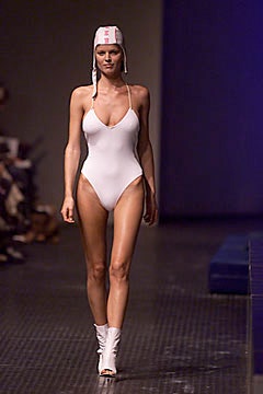 white neoprene swimsuit with boots