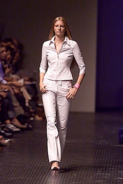 white fitted shirt and pants