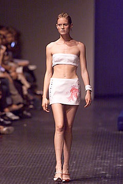 white crop-top and mini-dress