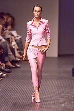 pink fitted shirt and pants