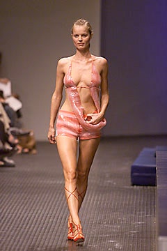 pink silk bikini and shorts