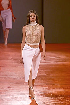 beige silk sleeveless high-neck fitted sequined shiny top