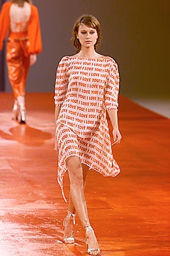 orange and white printed midi dress