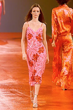 fitted pink embroidered dress